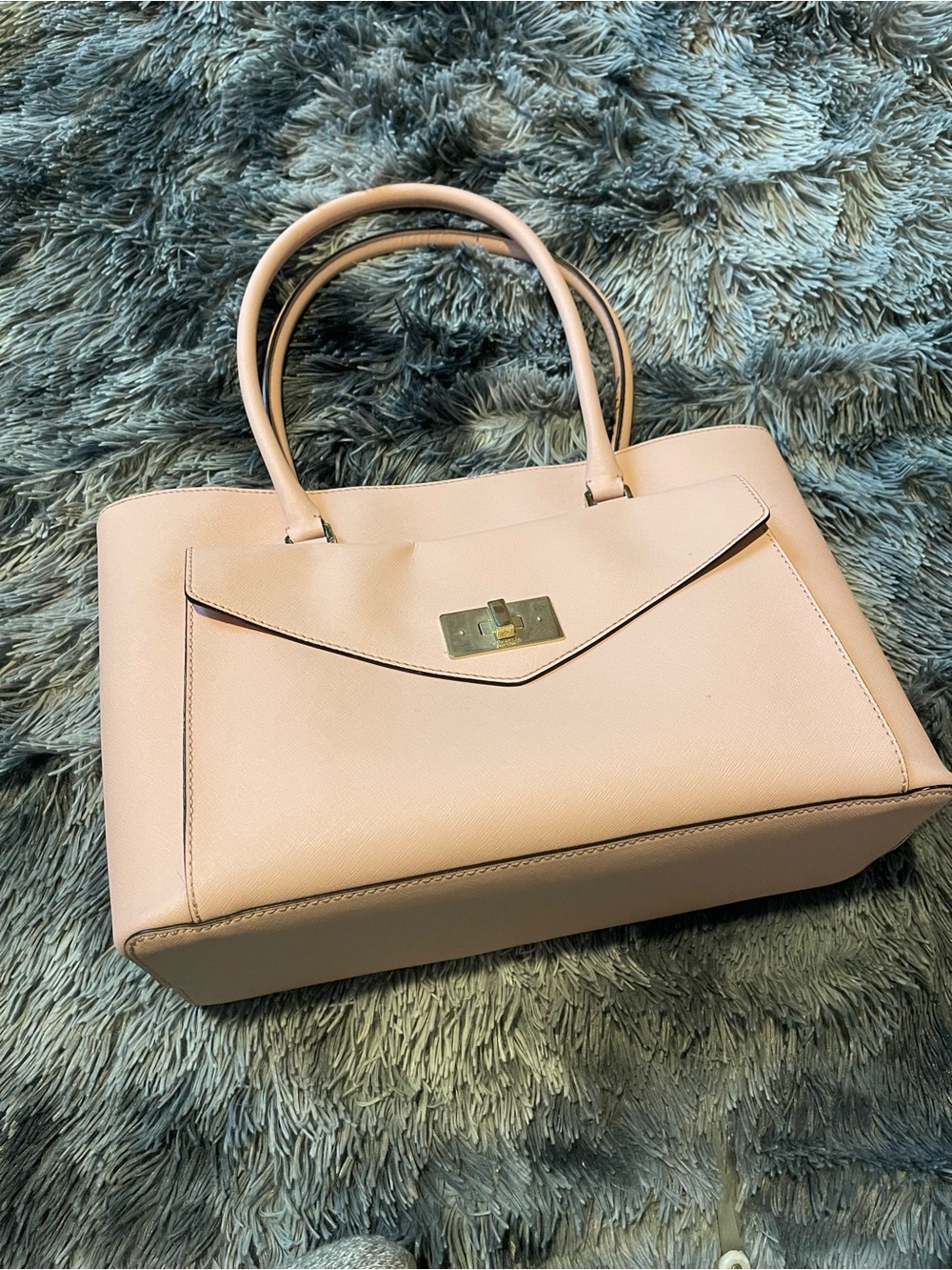 Kate Spade New York, Pale Pink Post Street Halsey Tote with Gold Turn-Lock
